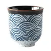 Muggar chanshova kinesiska retro stil handgjorda 80200 ml målade keramiska mugg teacup personlighet vågmönster kaffekoppar te te set h240 230815