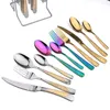 식기 세트 Zoseil 24pcs Cutlery 세트 서양 스테인레스 스틸 거울 테이블 스타일 나이프 포크 차 숟가락 주방 플랫웨어