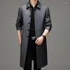 Trench maschile 2023 Autumn Fashion Long Style Coat di alta qualità Business Casual Jackets Dimensioni M-4xl