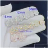 Charm Zuanfa Top Selling Pass Diamond Tester Fine Jewelry 925 Sier 8Mm 12Mm 15Mm Flower Earrings Vvs Moissanite Stud Drop Delivery Dhhfb