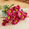 Dekorativa blommor Autumn 21 huvuden Silk Artificial Flower Daisy White Fake Pots Home Wedding Cake Table Party Presents Diy Bouquet