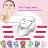 FACE MASSAGERS MASCA DE LED DIREITO 7 Cores Aparelho de máscara Micro Electric Pon rejuvenescimento Máscara de LED do pescoço 230815