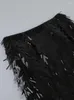 Zweiteilige Kleid Frauen elegante luxuriöse Feder trägerlose obere Röcke von Schulter Pailletten Spleiß Rock Set Geburtstag Abend Cocktail Teil