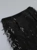 Two Piece Dress Women Elegant Luxury Feather Strapless Top Skirts Off Shoulder Sequin Splice Skirt Set Birthday Evening Cocktail Part