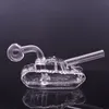 Brûleur à mazout en verre de haute qualité Bong narguilés forme de réservoir épais main fumer tuyau d'eau bulle pour fumer cendrier Bong avec tuyaux de brûleur à mazout à bille de 30 mm