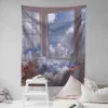 Tapestries Dream Blue Sky Sky Wolk Tapijtwand Hangen Raam Maan Landschap Wall Doek Tapijt Slaapkamer Slaapkamer Dorm Aesthetische kamer Decor R230816