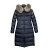 Womens Down Jacket Designer Winter Jackets Long Coats Real raccoon hair collar Warm Fashion Parkas With Belt Lady cotton Coat Outerwear Big Pocket