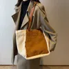 Totes retro mjuk faux mocka stor handväska för kvinnor vinter plysch hög kapacitet kvinnors handbagstylishhandbagsstore