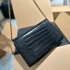 2023 Женщина простая крокодиловая сумка для плеч дизайнерская сумка для кросс -кубика мода конверт кошелек цепь поперечный кузов 5a качество
