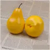 Party Decoration 10Pcs 9.5Cmx8Cm Mix Color High Imitation Fake Artificial Pear Fruit Model Plastic Simated Frui Drop Delivery Home Gar Dhld6