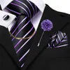 Fashion Mens Golden Black Striped Tie Silk Ntrak tanchelbanches zakdoek manchetknopen Tie kettingbroche voor bruiloftsbedrijf289k