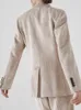 Kvinnors tvådelade byxor 2023 Corduroy Blazer för kvinnor Designer Luxury Double-Breasted Zipper Straight Long Ol Pending Fashion Set