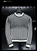 Herrtröjor A10874 Fashion Men's Sweaters 2022 Runway Luxury Famous Brand European Design Party Style Men's Clothing J230806