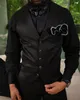 Floral Jacquard Men Wedding Suits Shawl Lapel Tuxedos Fashion Groom Wear Prom Party 3 PCS Blazer Vest With Pants Custom Made