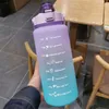 Tubllers 2 litrowe butelka z wodą motywacyjną butelkę do picia butelka do wody z markerem czasowym przenośne plastikowe kubki wielokrotnego użytku 230815