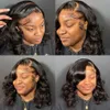 220%density Body Wave Lace Front Human Hair Bob Wigs 4x4 Closure Short Bob Wig 12 Inch Water Wave Lace Frontal Wig Pre Plucked