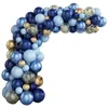 Other Event Party Supplies 1set Baby Shower Boy Decor Blue Metallic Balloons Garland Kit Gold Confetti Balloon Arch Kids Wedding Birthday Decoration 230815