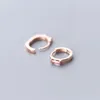 Hoop Ohrringe Modian Pink Crystal unregelmäßiger Ohrring für Frauen Mode 925 Sterling Silber Luxus Fine Juwely Party Geschenk