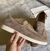 lp-loafers 피아나 커플 스웨이드 로퍼 신발 여름 산책 캐주얼 신발 매력 장식 스웨이드 로퍼 진정한 가죽 캐주얼 슬립 남자를위한 아파트 디자이너 드레스