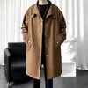 Heren Trench Coats Autumn Fashion Long Coat For Men Streetwear Casual Jacket Windscheper overjas Solid mannelijke jassen Kleding