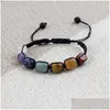 Beaded Strands som säljer modehandgjorda justerbara Irregar Square Seven Chakra Natural Stone Beads Armband Drop Delivery Smycken BRA DHBZC