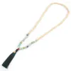 Anhänger Halsketten 8 mm Perlensteine ​​natürliche Holzperlen Quasten Frauen Pullover Halskette