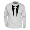 Herrtröjor tjocka hösten vinter bomull nyhet casual män tuxedo tees retro slips manlig varm fleece hoodie sweatshirt kappa topp