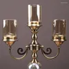 Thotrer di candele Porta in metallo in vetro stampo unico Nordic moderno lampadario moderno di lussuoso portavelas decorazione da tavolo da matrimonio