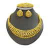 Цепочки 24K золото покрытые на Ближнем Востоке Дубай Ювелирные изделия для ювелирного ожерелья браслеты кольцо свадебное набор африканский черный