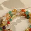 Bracelets de encanto de estilo bohemio Pulsera de jade triple con borla para mujeres boho niñas joyas casuales lujo 230816