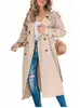 Women's Trench Coat Double Breasted Jacket Designer Overcoat Windbreaker Maxi Long Fashion Street Ytterkläder 230815