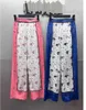 Mulheres roupas designer sweatpants faixa jogger pant outono zodíaco coleção de seda perna larga suor feminino camo calças