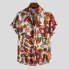 Camisa de camisetas masculinas camisa de verão impressão 3D Hawaiian Camilla Casual Fashion Sleeve Top de manga curta