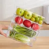 Bottiglie di stoccaggio Contenitori di organizzatore Fridge Contenitori cucina Contenitore alimentare scatole trasparenti per organizzatori del frigorifero