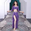 Stage Wear Belly Dance Long Skirt Set Pratica vestiti vestiti di lusso Costumi di carnavale sexy donna moderno abito femminina 2023