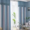 Vorhang gestreift Wohnzimmer Vorhänge moderne Schlafzimmer Vorhänge Verdunkelung Jacquard Designer Home Decor Vorhänge Hotel Cortinas