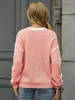 Camisolas femininas 2023 Sweater de pulôver casual de outono solto colo de cor do pescoço solto topla de malha