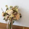 Bröllopsblommor Vintage Artifical Bouquet Rose Bride Holding Marriage Accessories