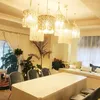 Hangende lampen Noordse bohemia katoen eetkamer kroonluchter hand geweven creatief restaurant slaapkamer bedkamer lamp bar decoratieve verlichting