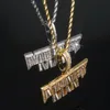 New designer money man letter pendant charm Necklace Hip Hop women men Full Paved 5A Cubic Zirconia Party Gift Jewelry