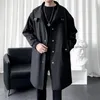 Heren Trench Coats Autumn Fashion Long Coat For Men Streetwear Casual Jacket Windscheper overjas Solid mannelijke jassen Kleding