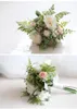 Bruiloft bloemen sesthfar roze zijden roos kunstmatige boho eucalyptus bruids bouquet de fleurs artificielles bloemengirl boeketten