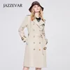 Women's Trench Coats JAZZEVAR Windbreaker Jacket Spring 2023 Doublebreasted Temperament Slim Long 230815