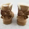 Сапоги New Bow Women Boots Boots Snownuine Sheepskin Кожа мод