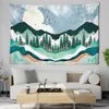 Tapissries Landscape målning Tapestry Mountain Sun Night View Home Decoration Tapestry Wall Hanging Decor Crow SOFA Filt R230816