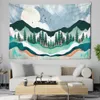 Wandteppiche Landschaftsmalerei Tapestry Mountain Sun Night View Home Dekoration Wandteppich Wandhängedekor Crow Sofa Decke R230816