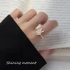 Anelli a grappolo Toyoosky S925 Sterling Silver Drip Glue Inlaved Diamond Ring con Design in stile INS e Manuale per le donne