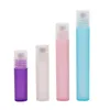 3 5 810ML Mini Gram Size Refillable Roll-On Empty Bottle Frosted Plastic Container Glass Roller Ball Clear Screw Cap Essential Oil Lip Btet