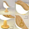 Lampy stołowe nowoczesne proste lampa leda LED Kreatywna zmiana drewniana ptak nocna sypialnia ściemnianie