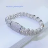 Nya modekedjor armband diamant passerade test 12mm 6/7/8inch S925 Sterling Silver Moissanite Miami kubanska armbandlänkar för män kvinnor trevlig gåva gåva